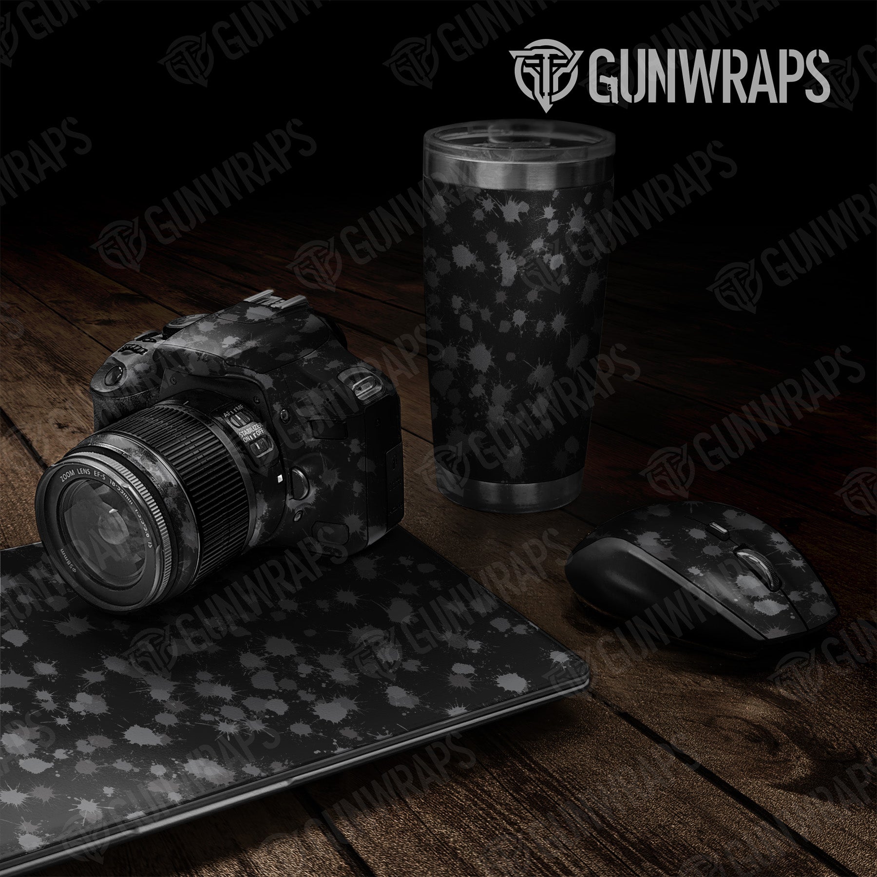 Universal Sheet Paintball Elite Black Gun Skin Vinyl Wrap