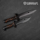 Vivid Hex Orange Knife Gear Skin Vinyl Wrap