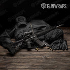 AR 15 Honeycomb Black Gun Skin Vinyl Wrap Film