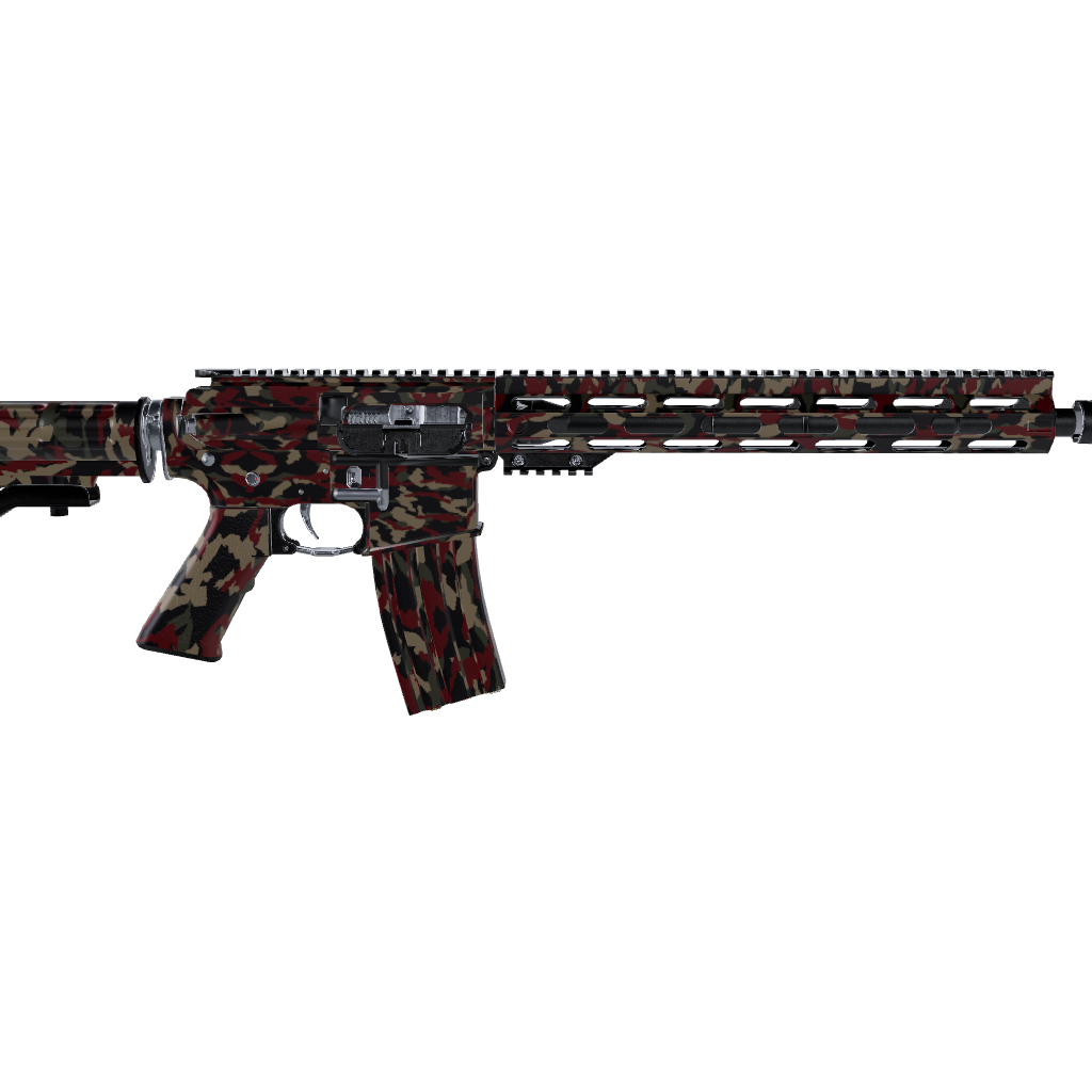 AR 15 Erratic Militant Red Camo Gun Skin