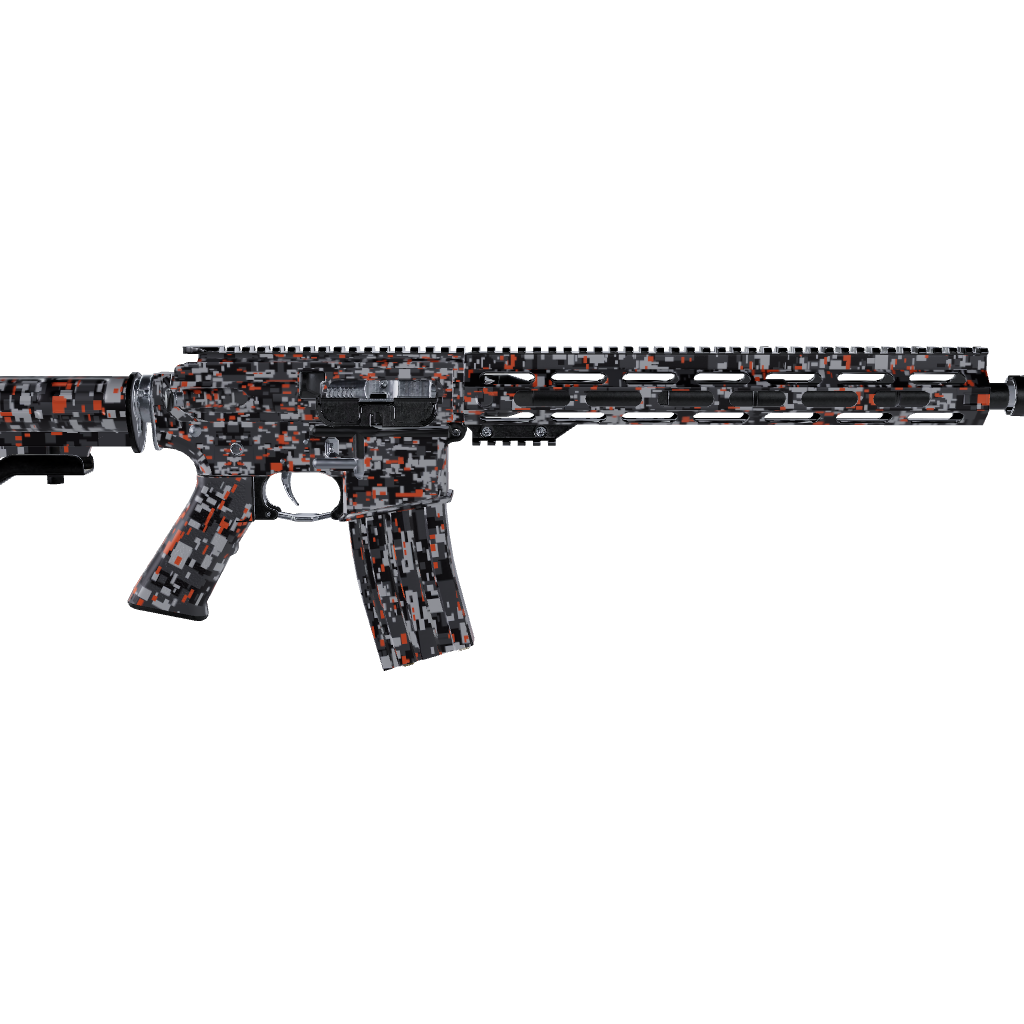 AR 15 Digital Urban Orange Camo Gun Skin