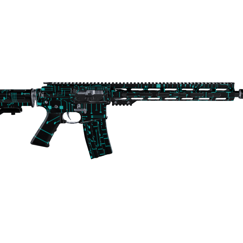 AR 15 Circuit Board Tiffany Blue Gun Skin 