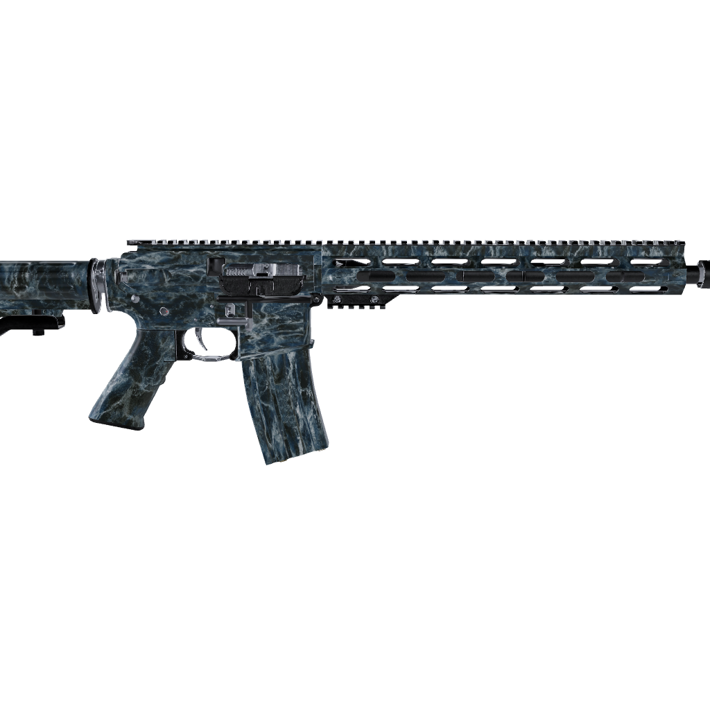 AR 15 Stone Blue Bordeaux Marble Gun Skin