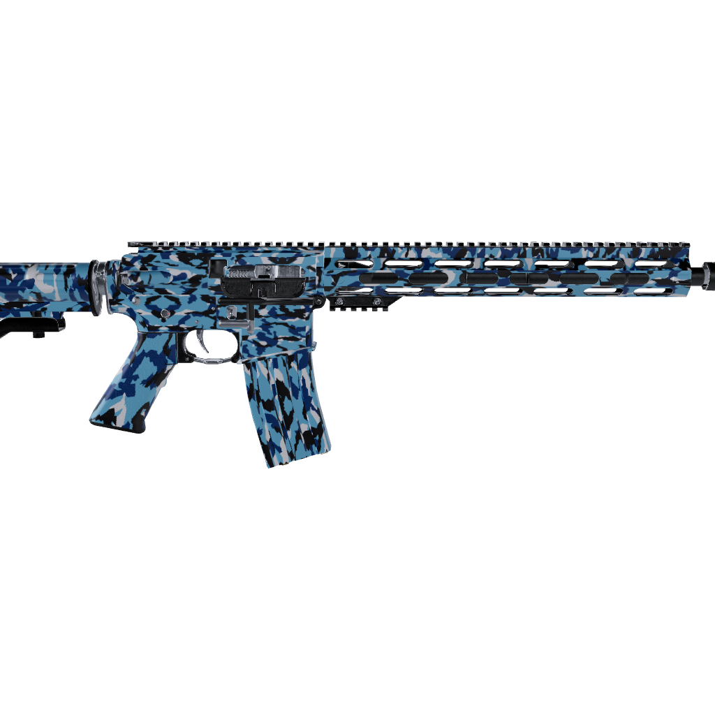 AR 15 Erratic Baby Blue Camo Gun Skin