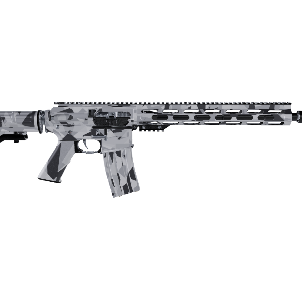 AR 15 Shattered Snow Camo Gun Skin