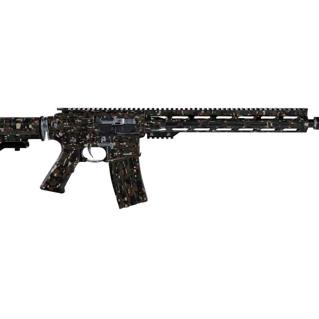 AR 15 Digital Woodland Camo Gun Skin