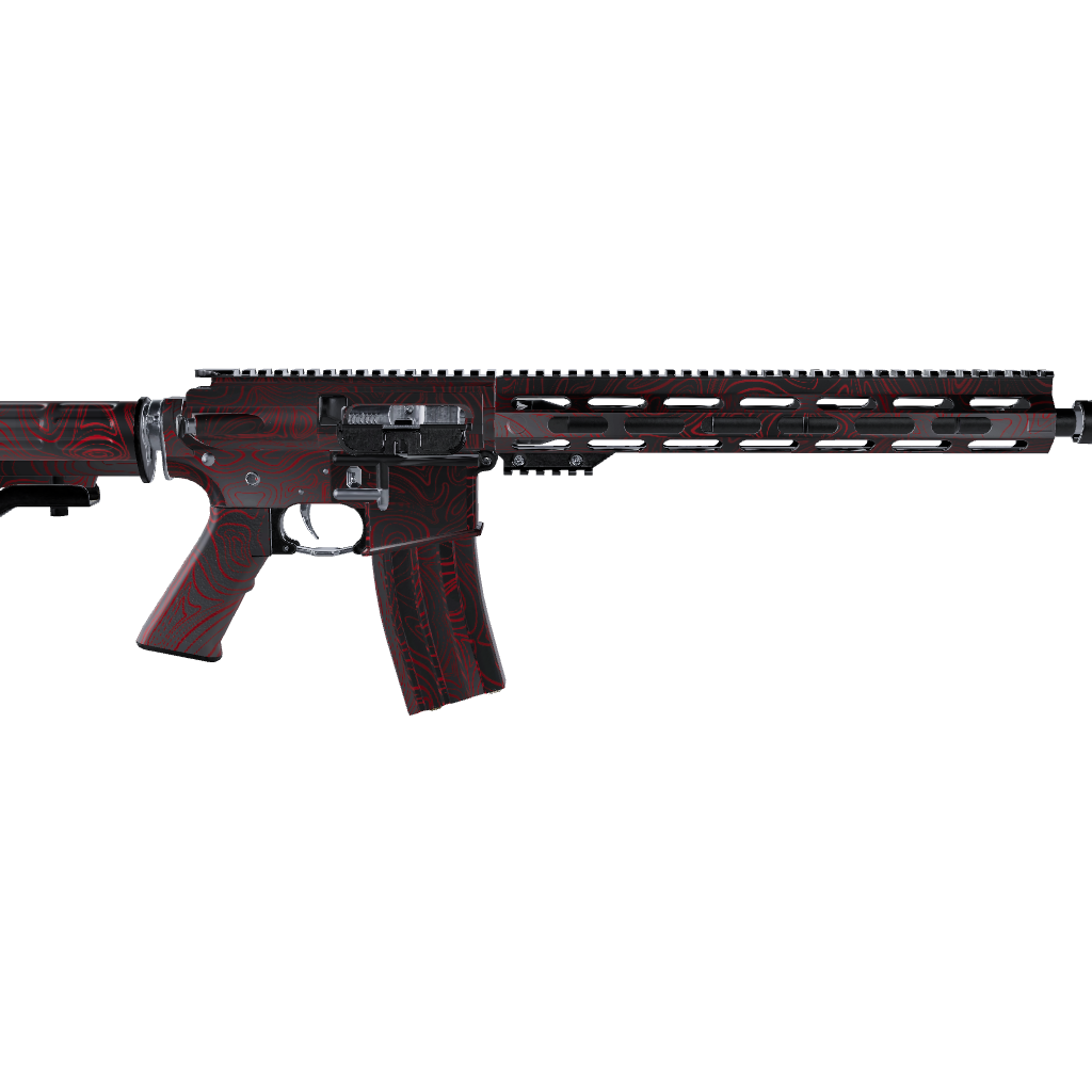 AR 15 Damascus Red Gun Skin