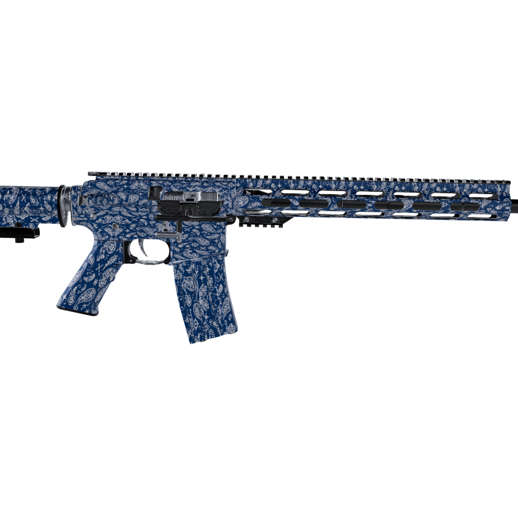 AR 15 Bandana Blue & White Gun Skin