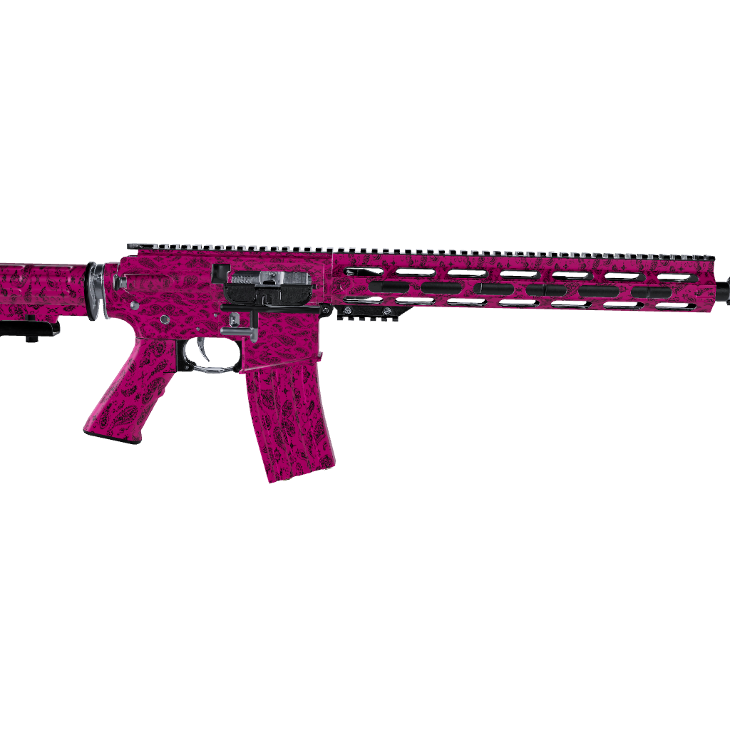 AR 15 Bandana Magenta & Black Gun Skin