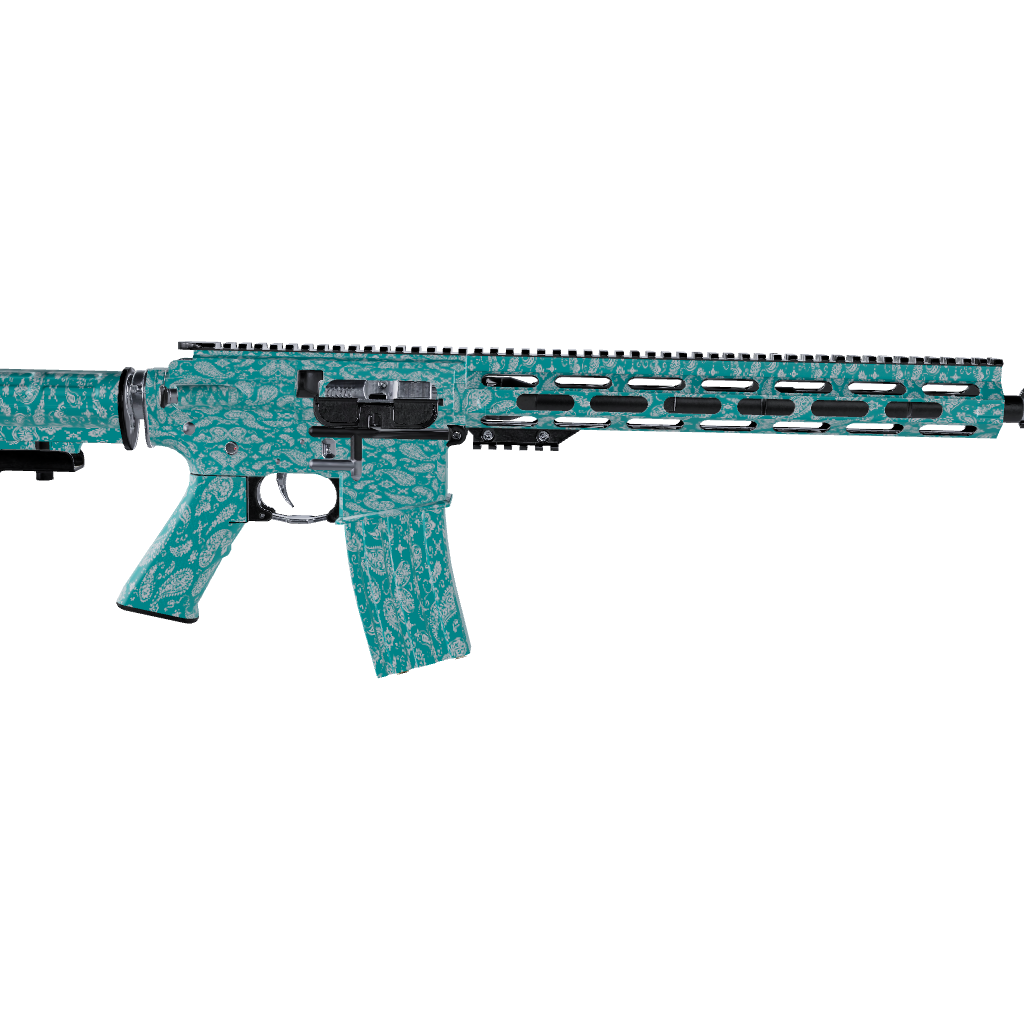 AR 15 Bandana Tiffany Blue & White Gun Skin