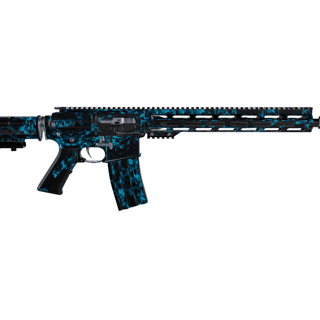 AR 15 Skull Cyan Gun Skin