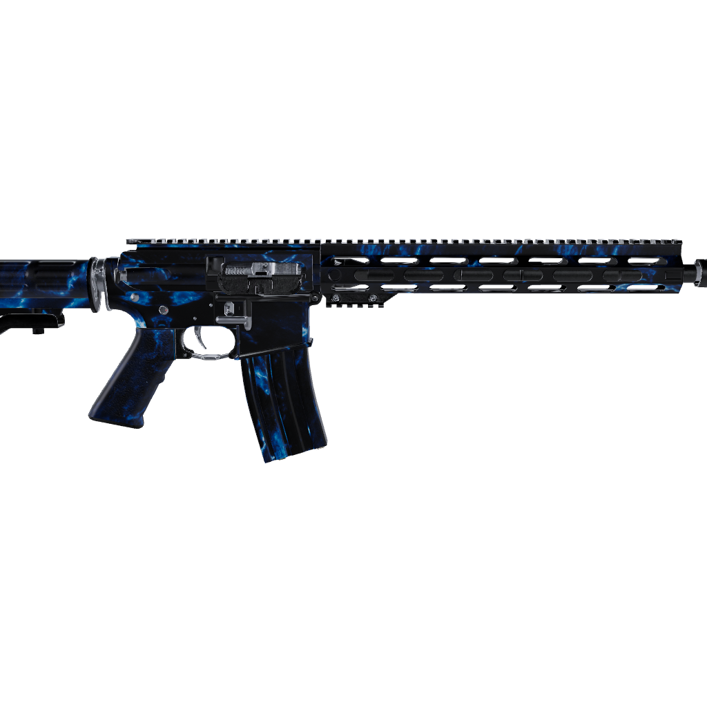 AR 15 Stone Blue Lightning Marble Gun Skin