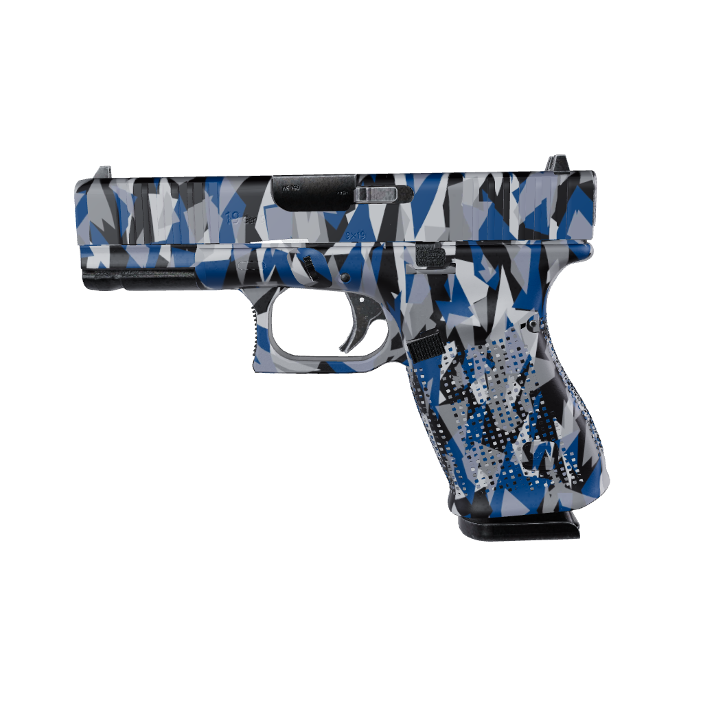 Pistol & Revolver Shattered Blue Tiger Camo Gun Skin