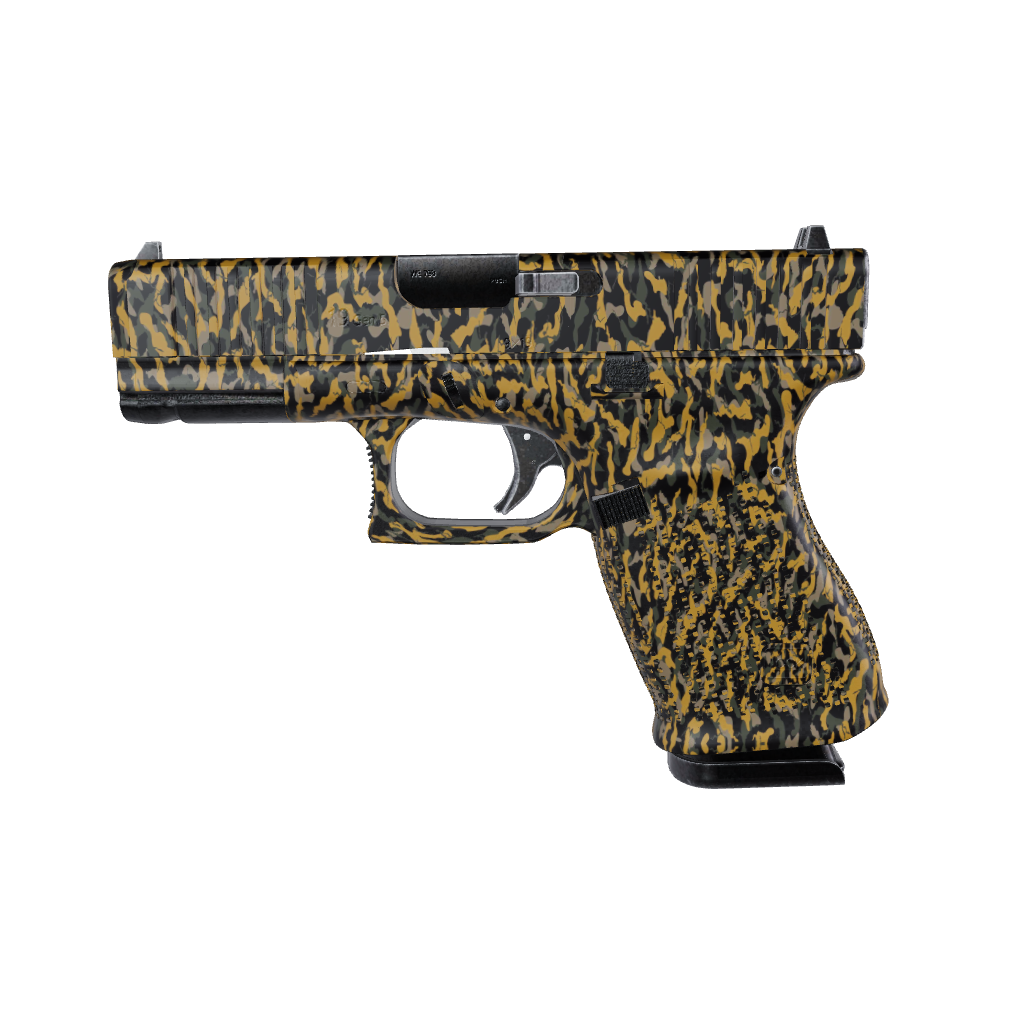 Pistol & Revolver Ragged Militant Yellow Camo Gun Skin