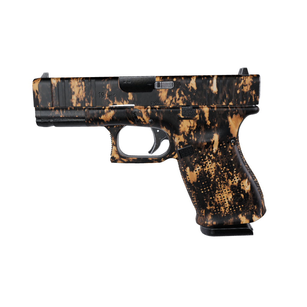 Pistol & Revolver Tie Dye Bleached Black Gun Skin