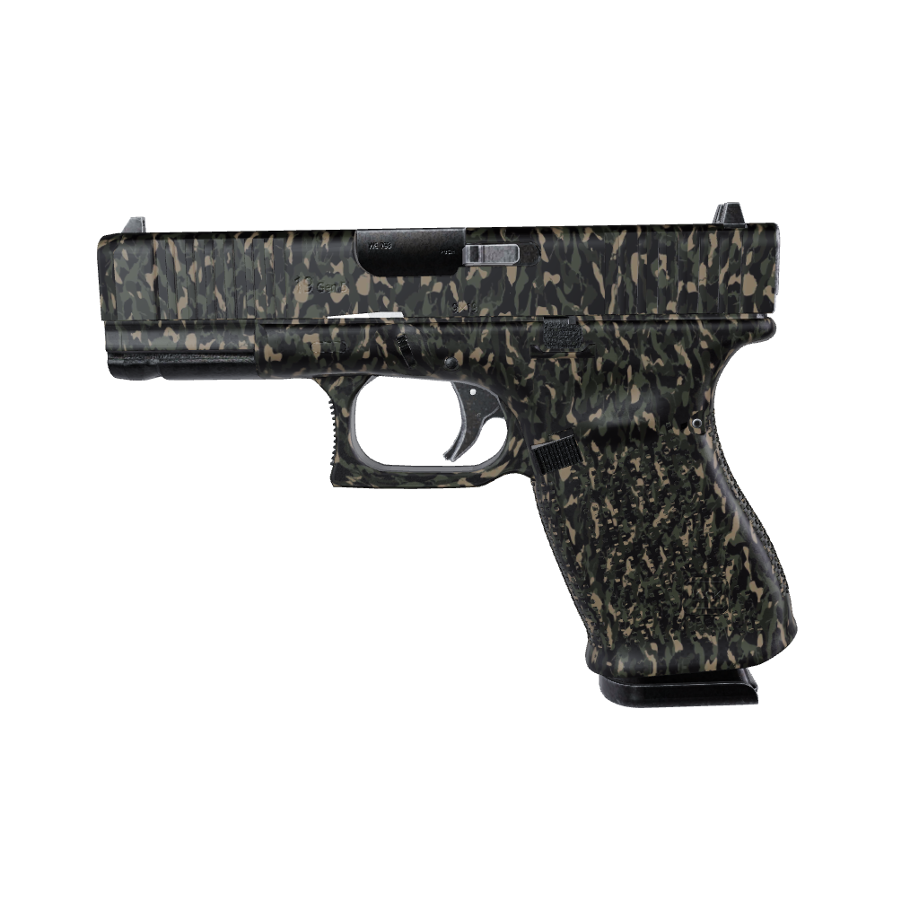 Pistol & Revolver Ragged Militant Green Camo Gun Skin 