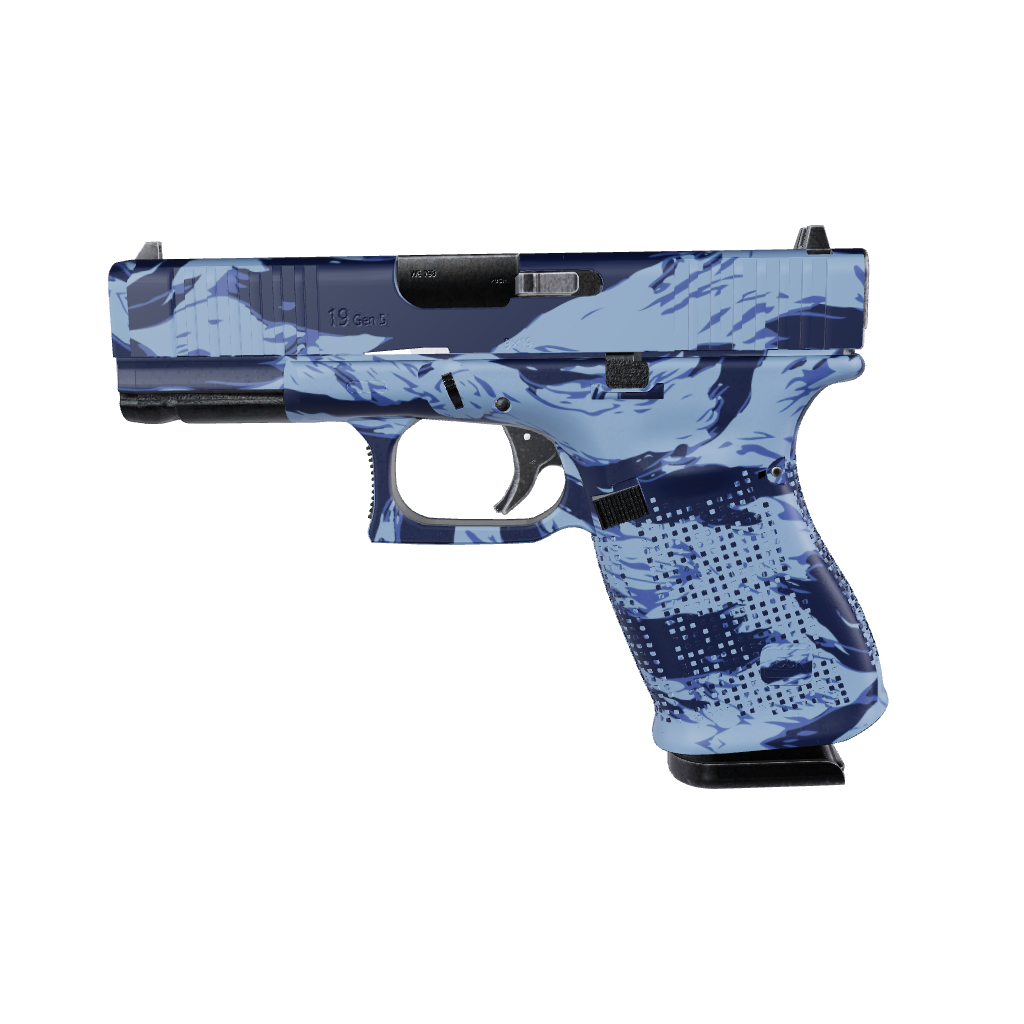 Pistol & Revolver Shredded Blue Urban Night Camo Gun Skin