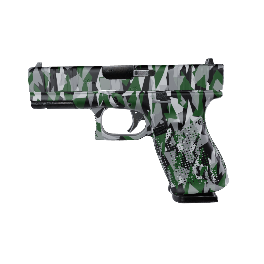 Pistol & Revolver Shattered Green Tiger Camo Gun Skin