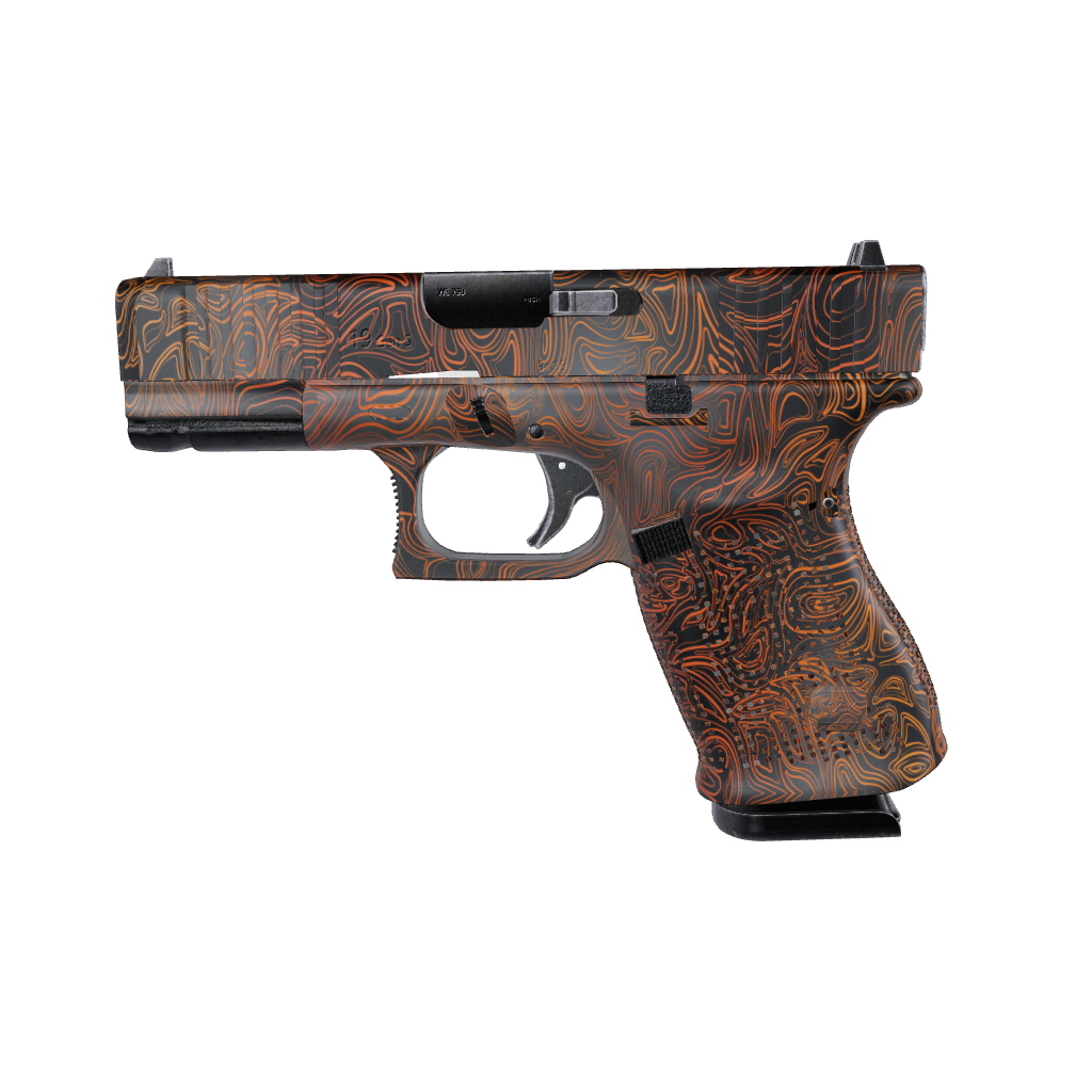 Pistol & Revolver Damascus Orange Gun Skin