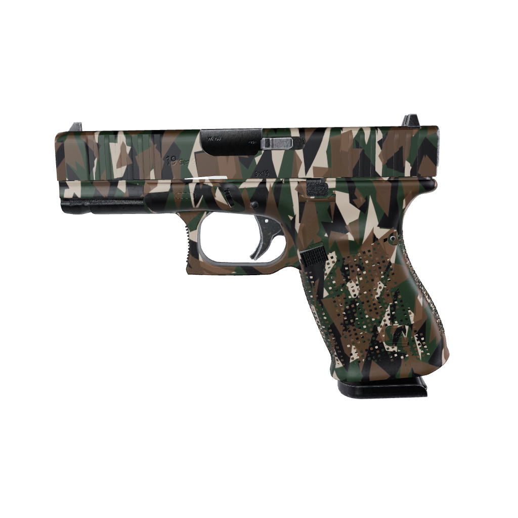 Pistol & Revolver Shattered Woodland Camo Gun Skin