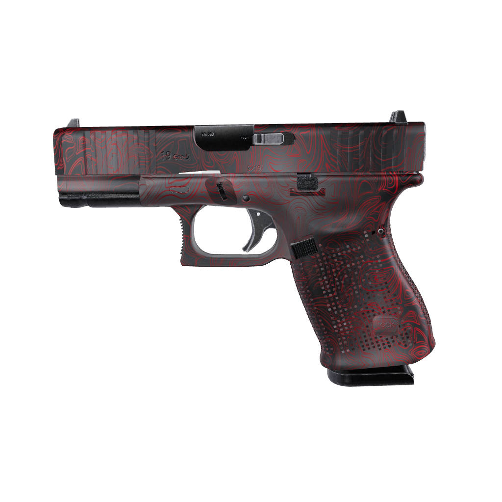 Pistol & Revolver Damascus Red Gun Skin