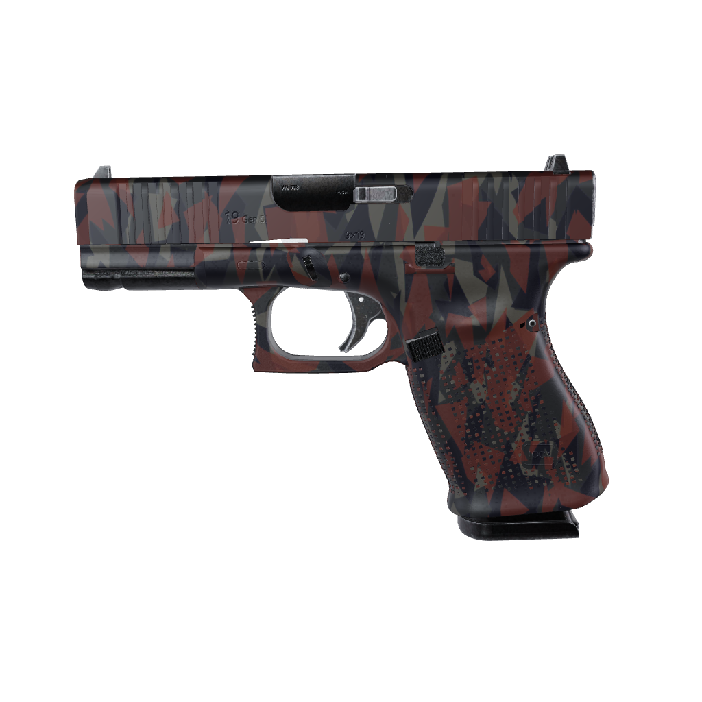 Pistol & Revolver Shattered Blue Copper Camo Gun