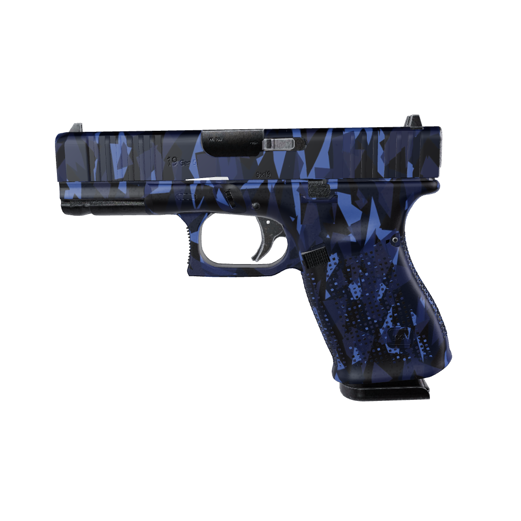 Pistol & Revolver Shattered Blue Midnight Camo Gun Skin