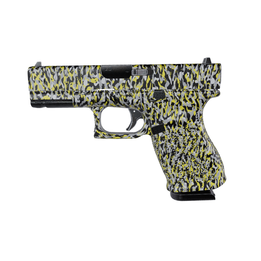 Pistol & Revolver Ragged Yellow Tiger Camo Gun Skin