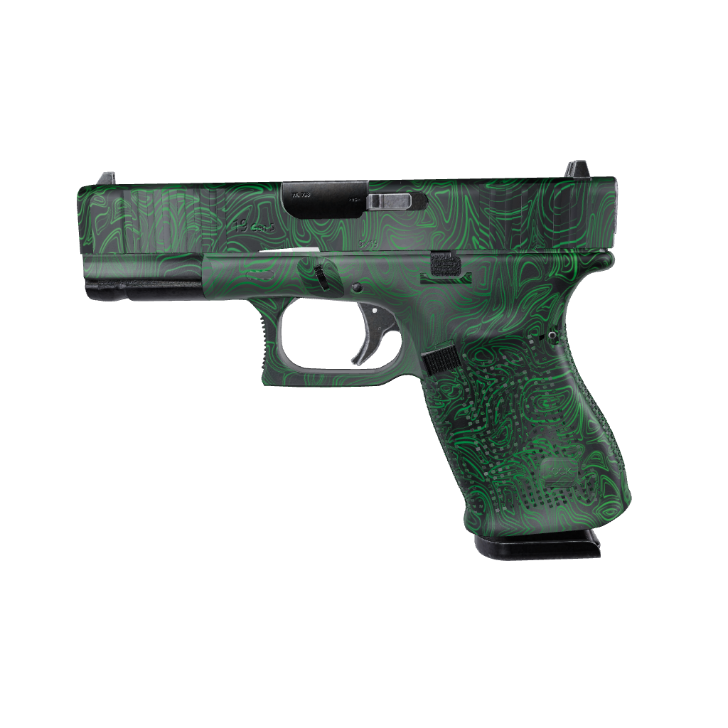 Pistol & Revolver Damascus Green Gun Skin