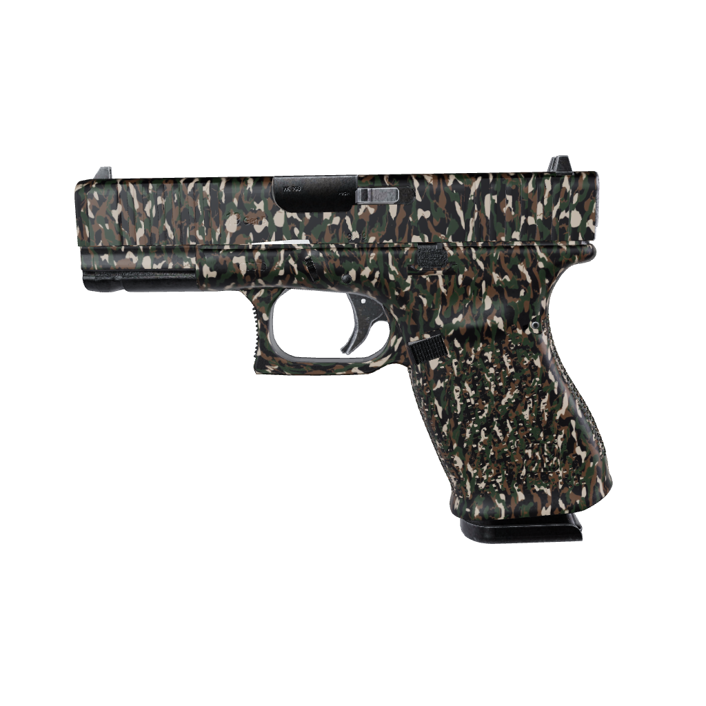 Pistol & Revolver Ragged Woodland Camo Gun Skin