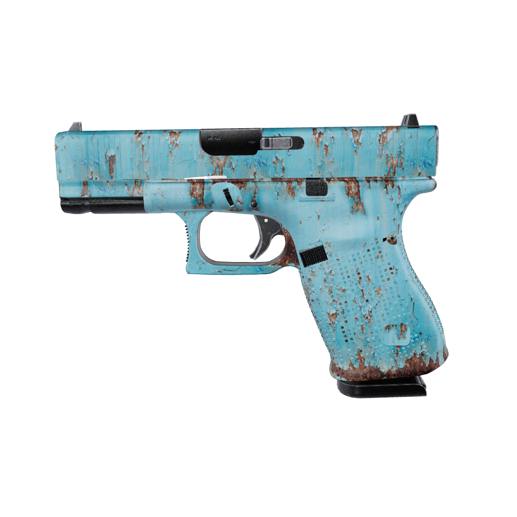 Pistol & Revolver Rust 3D Tiffany Blue Gun Skin