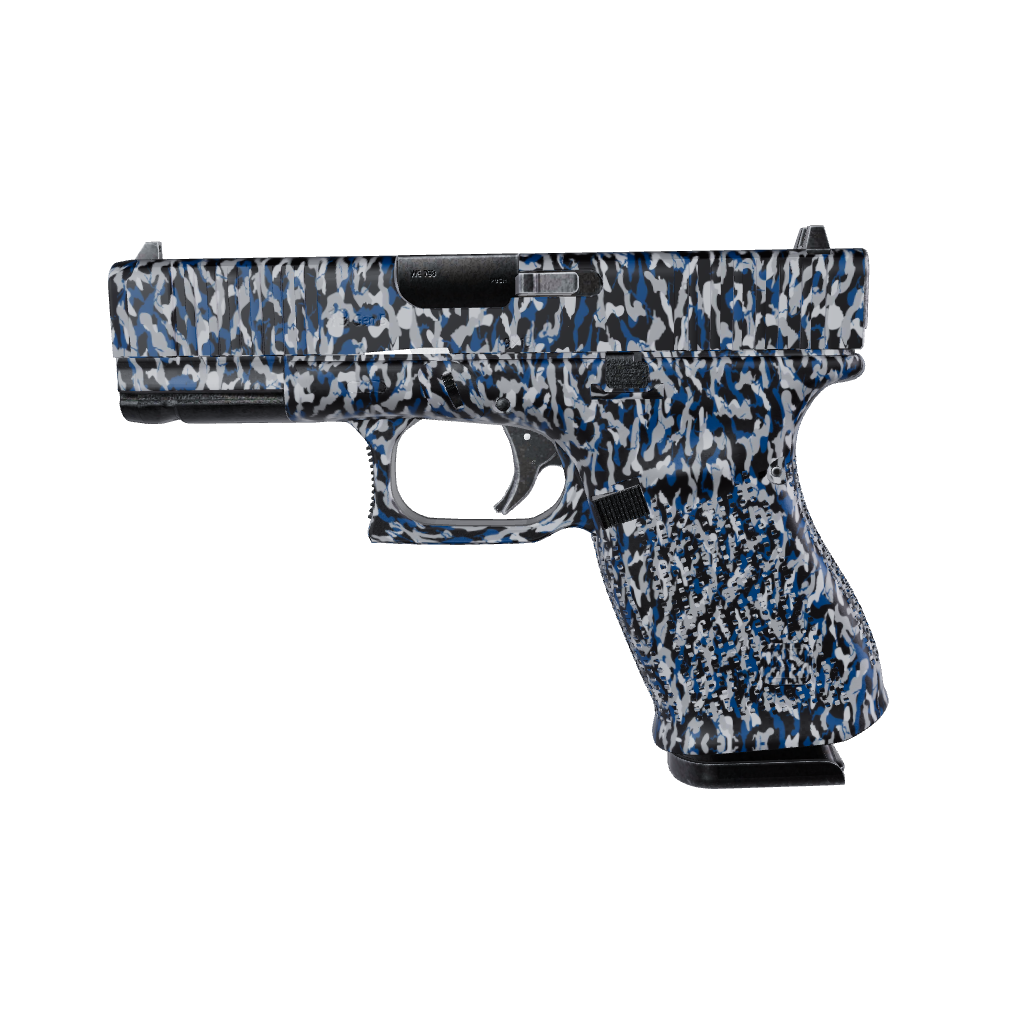 Pistol & Revolver Ragged Blue Tiger Camo Gun Skin