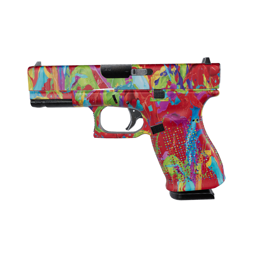 Pistol & Revolver Paint Splatter Red Gun Skin