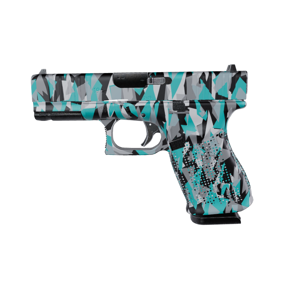 Pistol & Revolver Shattered Tiffany Blue Tiger Camo Gun Skin