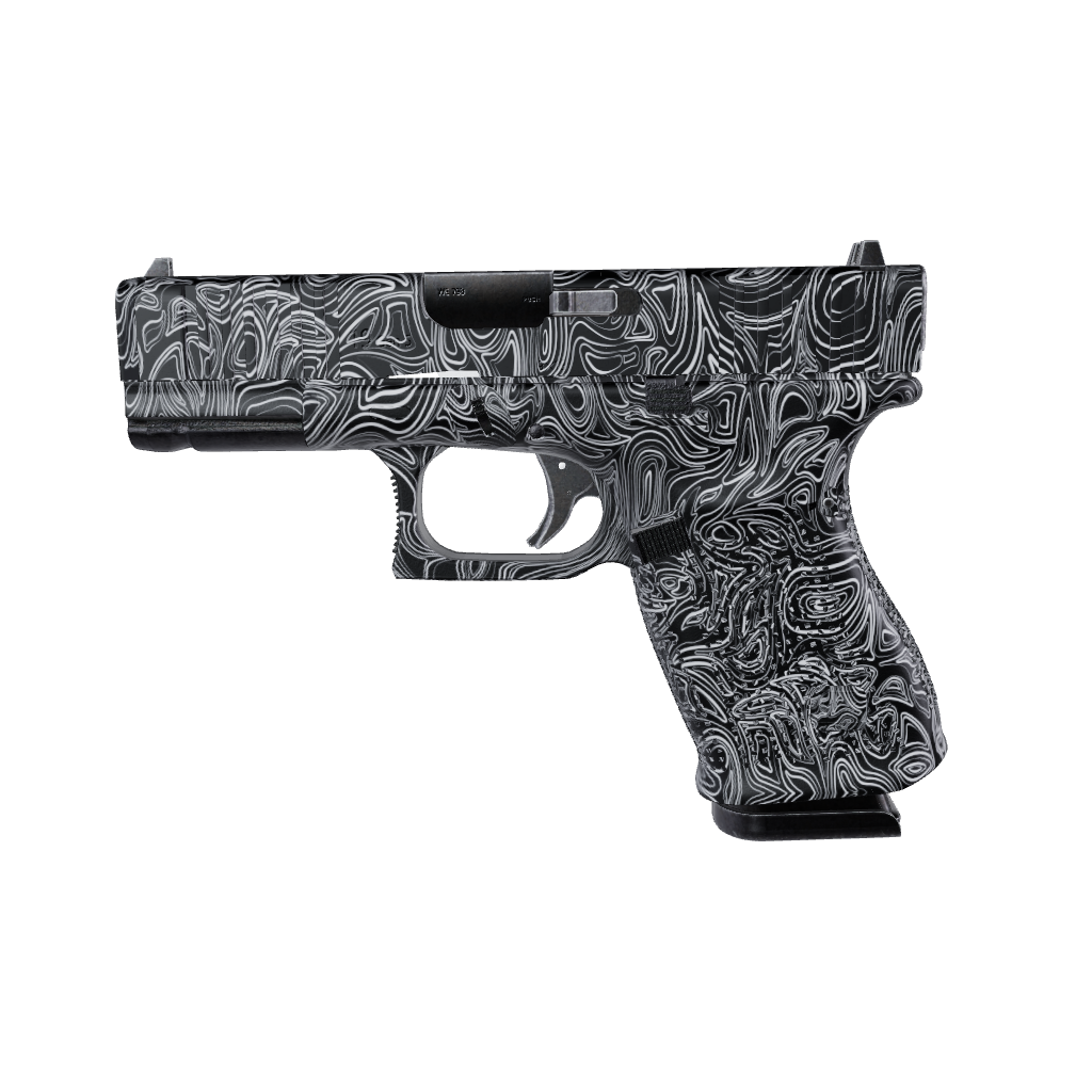 Pistol & Revolver Damascus Black Gun Skin