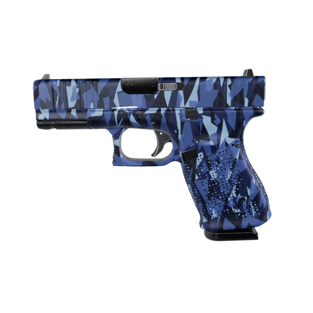 Pistol & Revolver Shattered Blue Urban Night Camo Gun Skin