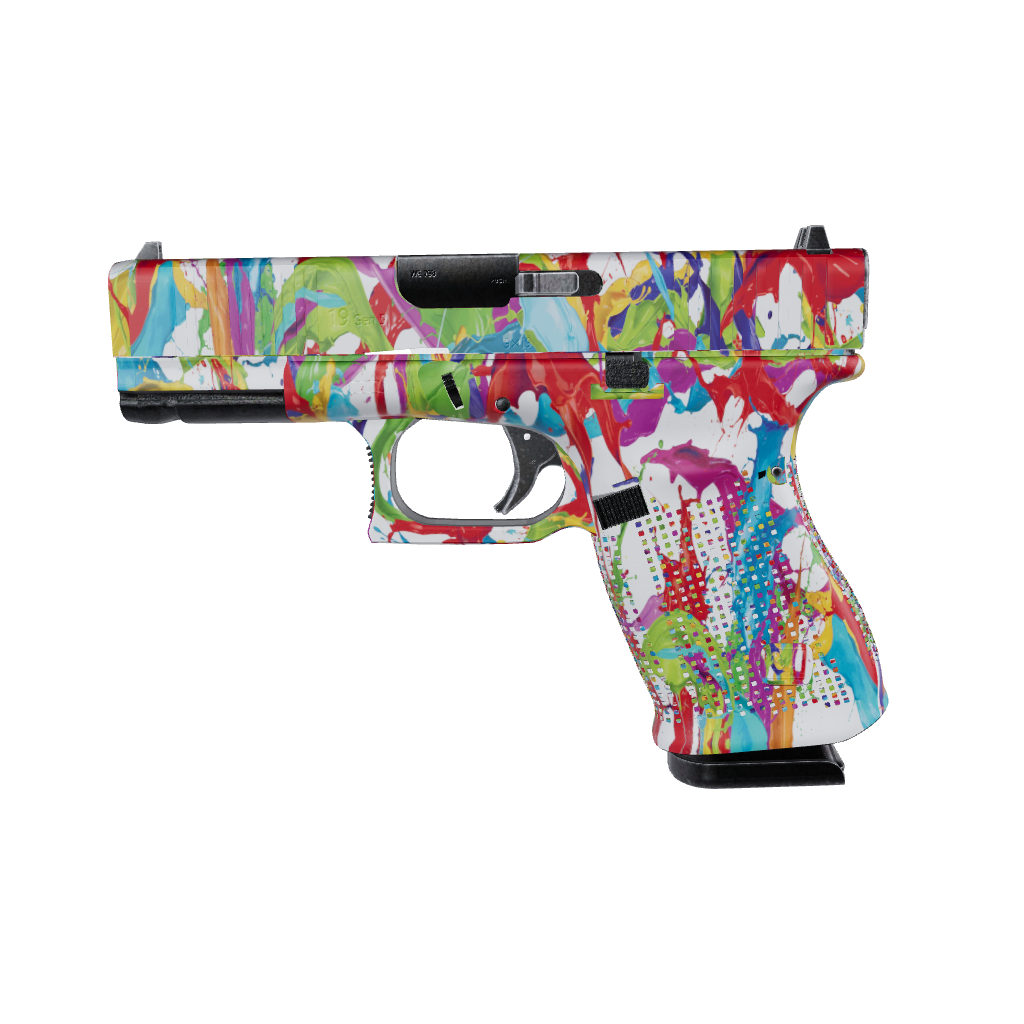 Pistol & Revolver Paint Splatter White Gun Skin