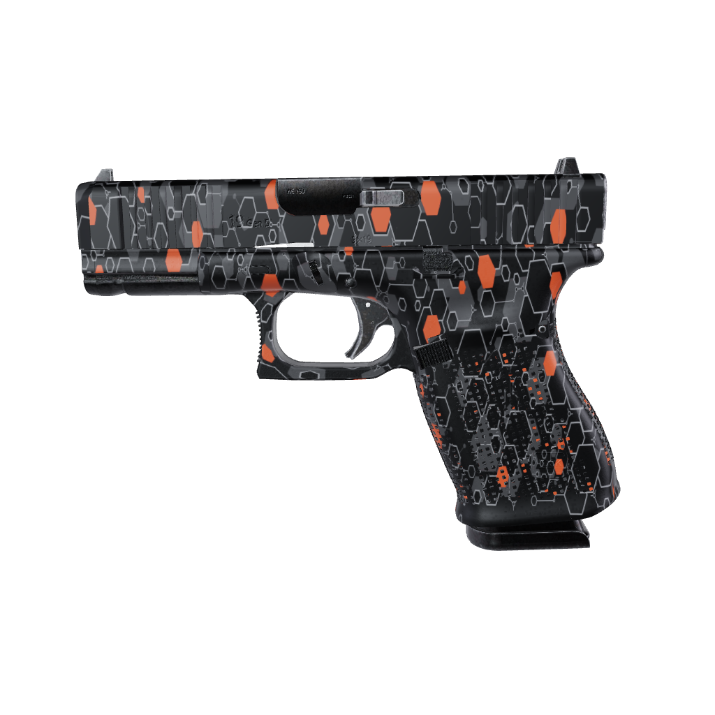 Pistol & Revolver Hex DNA Orange Gun Skin