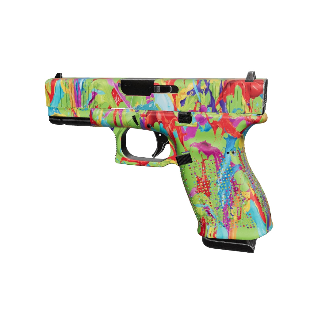 Pistol & Revolver Paint Splatter Green Gun Skin