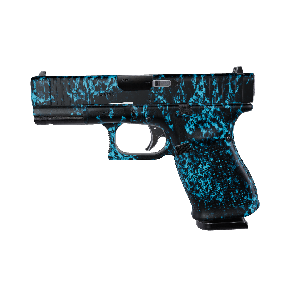 Pistol & Revolver Skull Cyan Gun Skin