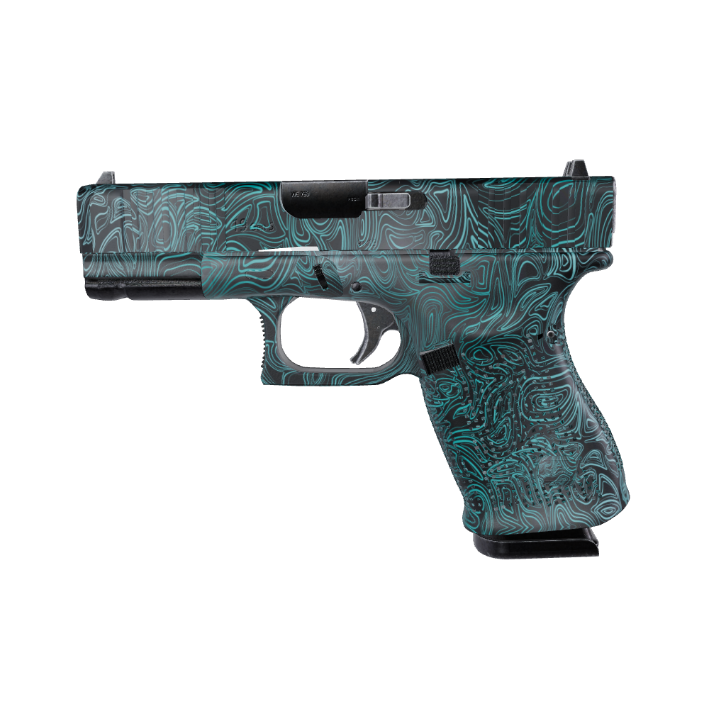 Pistol & Revolver Damascus Tiffany Blue Gun Skin