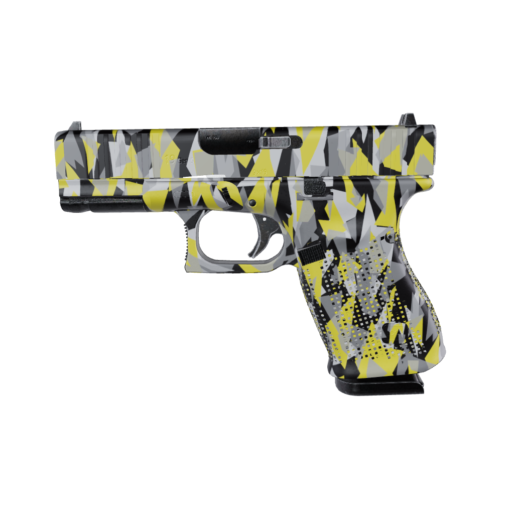 Pistol & Revolver Shattered Yellow Tiger Camo Gun Skin