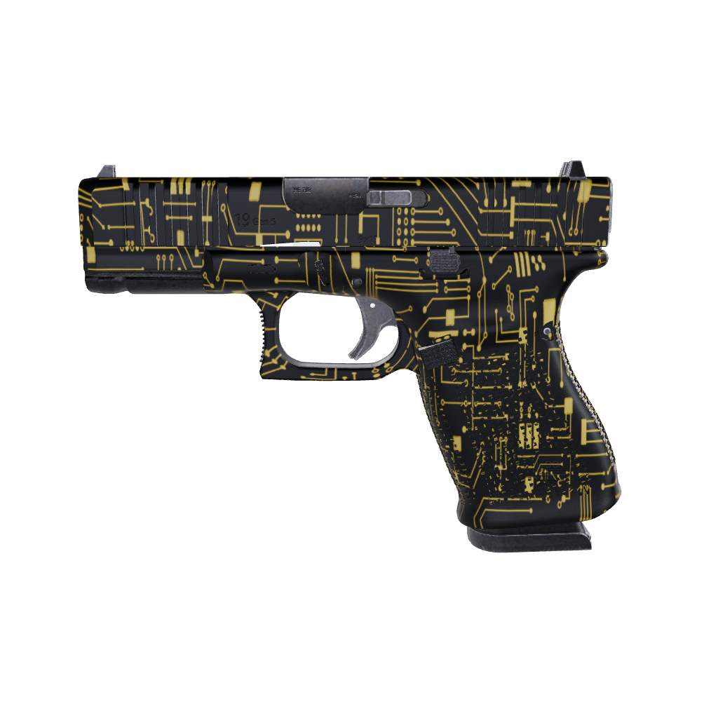 Pistol & Revolver Circuit Board Yellow Gun Skin