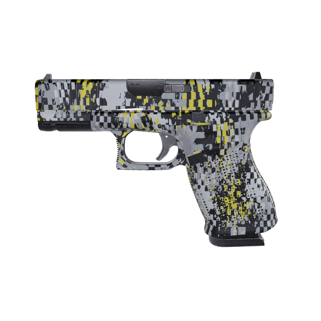 Pistol & Revolver Broken Plaid Yellow Camo Gun Skin