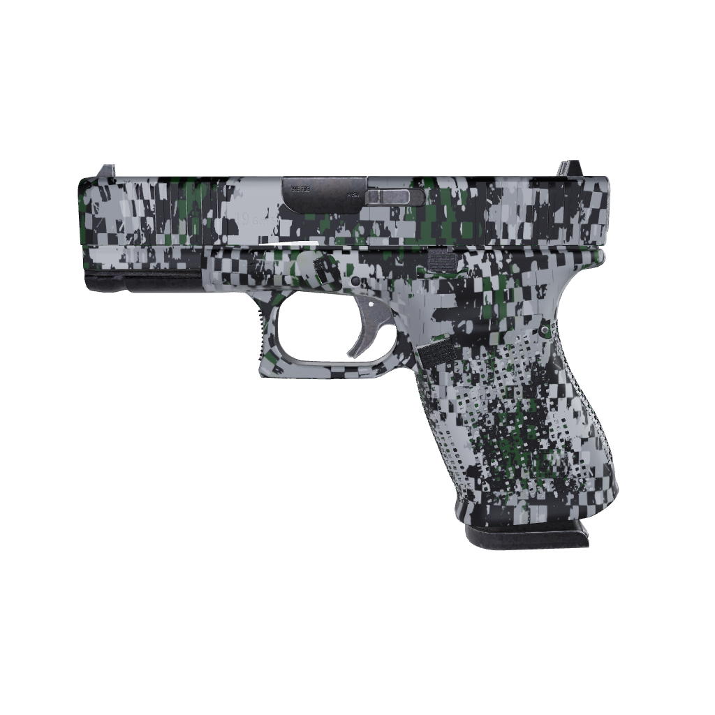 Pistol & Revolver Broken Plaid Green Camo Gun Skin