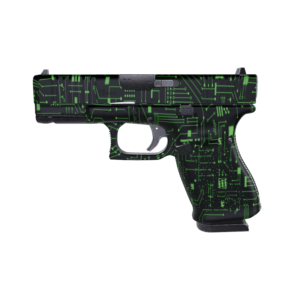 Pistol & Revolver Circuit Board Green Gun Skin