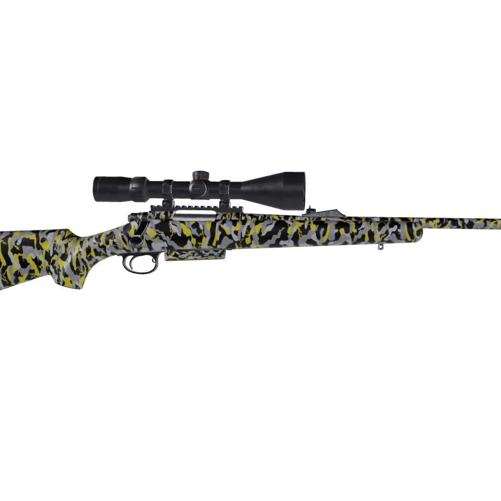 Rifle Ragged Yellow Tiger Camo Gun Skin Vinyl Wrap