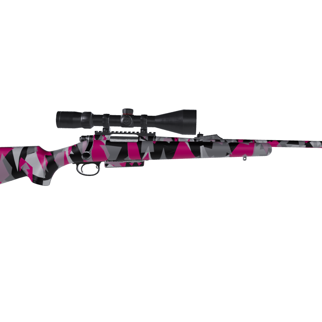 Rifle Shattered Magenta Tiger Camo Gun Skin Vinyl Wrap