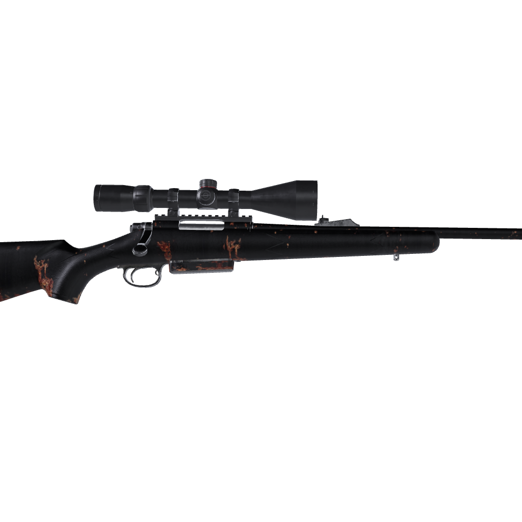 Rifle Rust 3D Black Gun Skin Vinyl Wrap