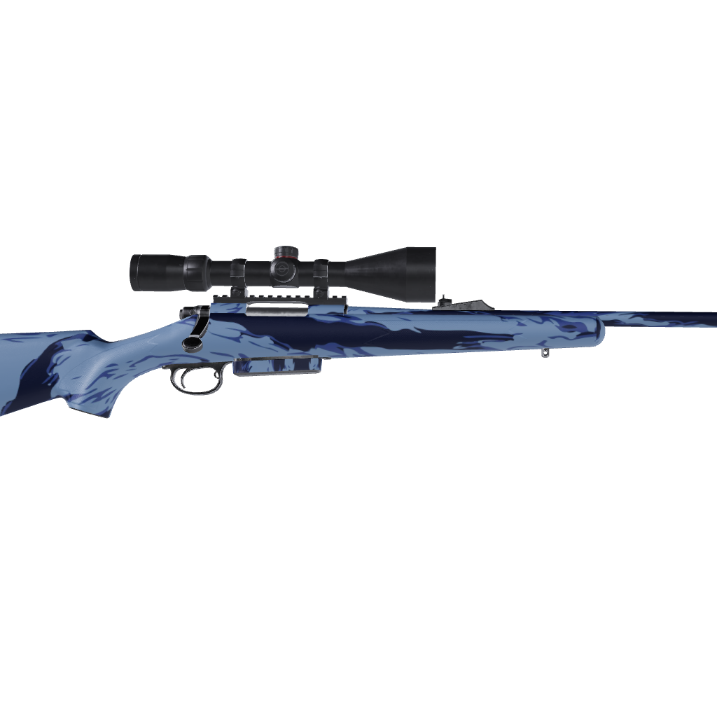 Rifle Shredded Blue Urban Night Camo Gun Skin Vinyl Wrap